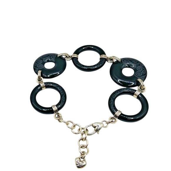 Brighton Lava Lounge Black Scroll Silver Retired Bracelet 2389 - Picture 6 of 6